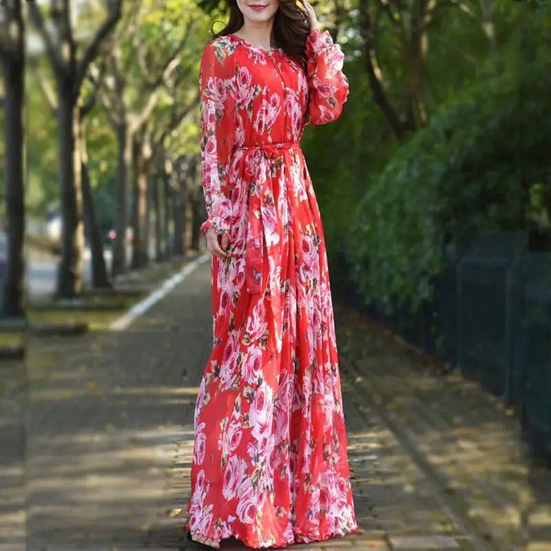 Beautiful Floral Printed Maxi Dress